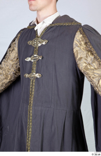  Photos Man in Historical Dress 41 18th century decorated dress gold decoration grey jacket with cloak historical clothing upper body 0002.jpg